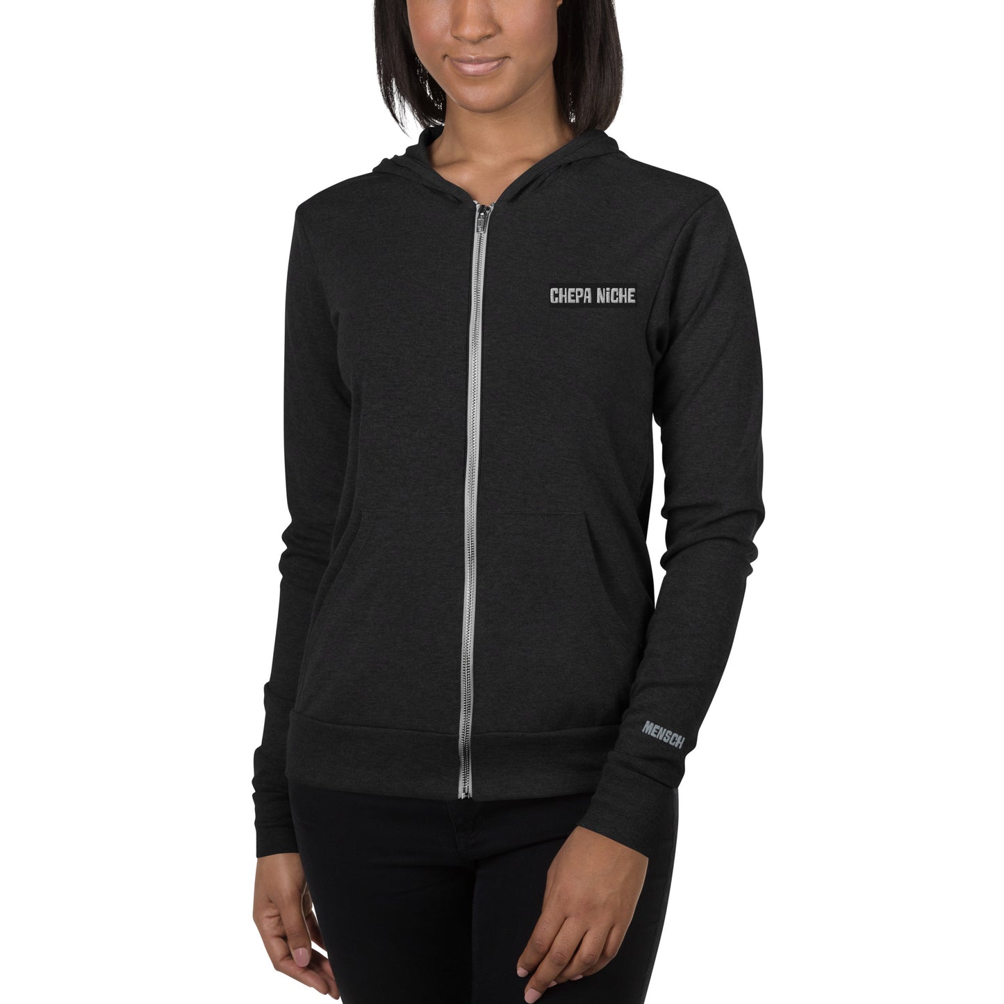 Niche Embroidered Zip Hoodie