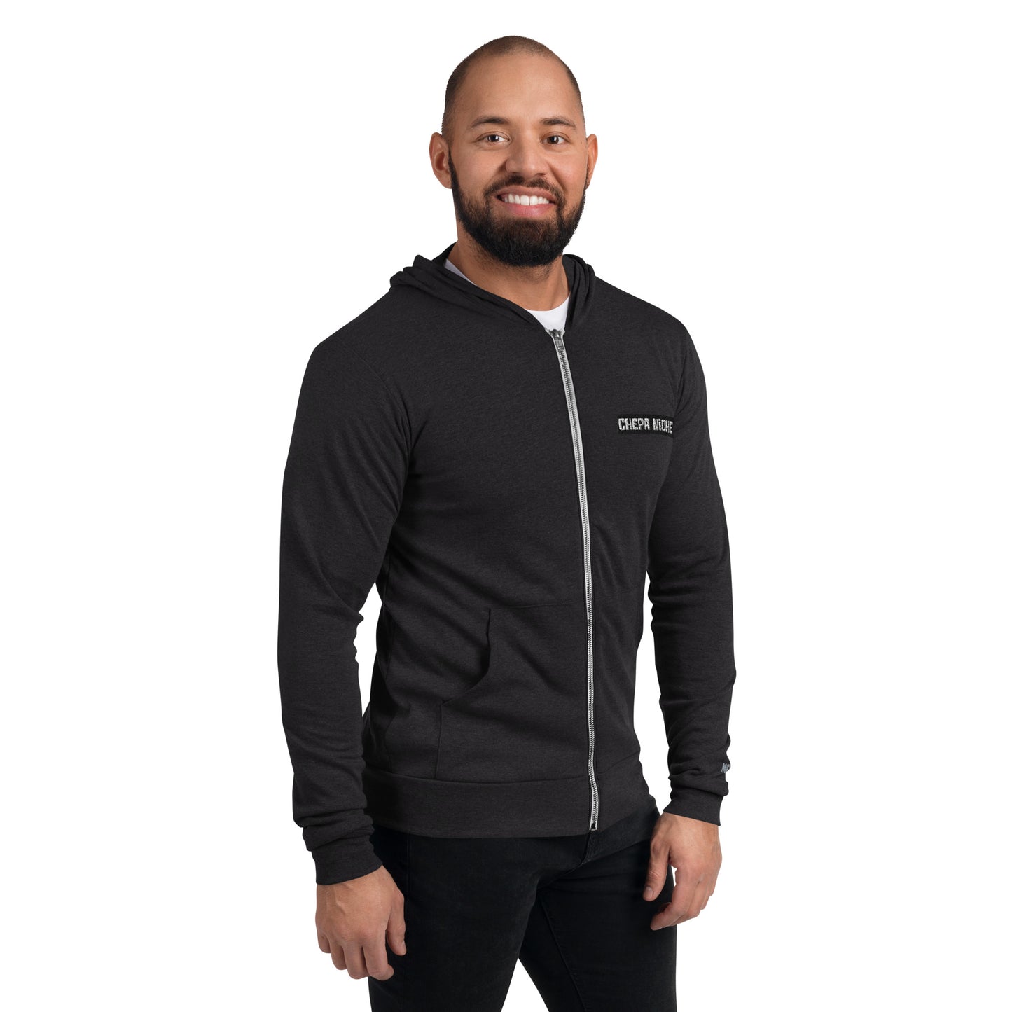 Niche Embroidered Zip Hoodie