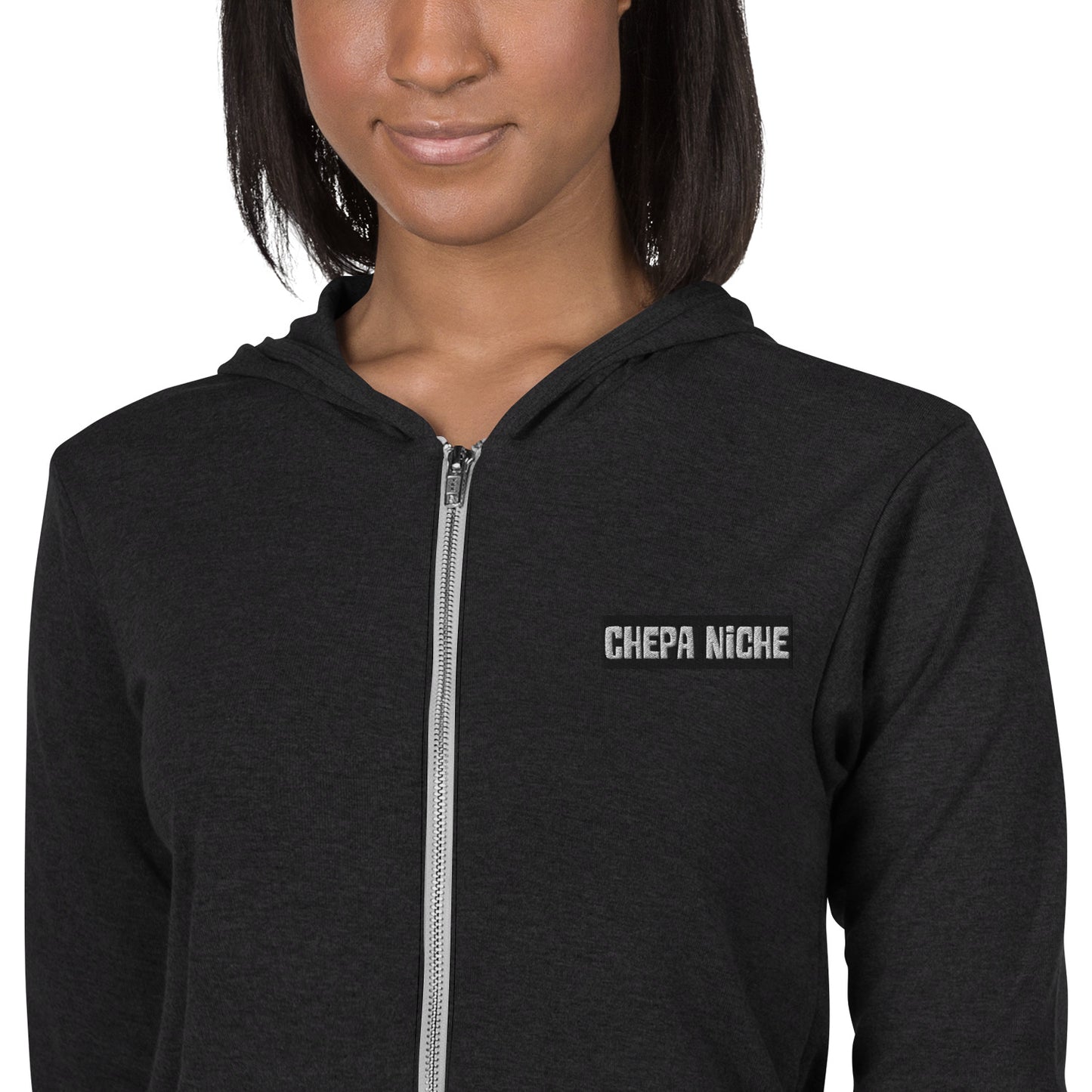 Niche Embroidered Zip Hoodie