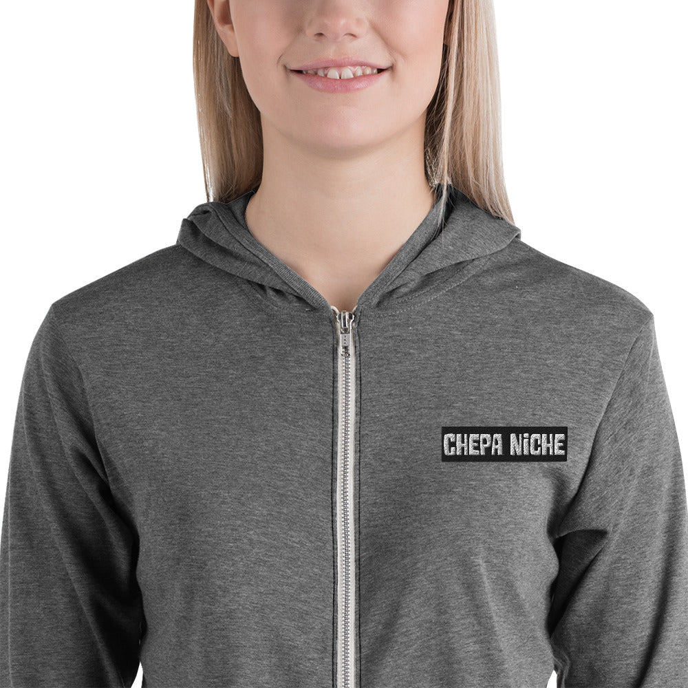 Niche Embroidered Zip Hoodie