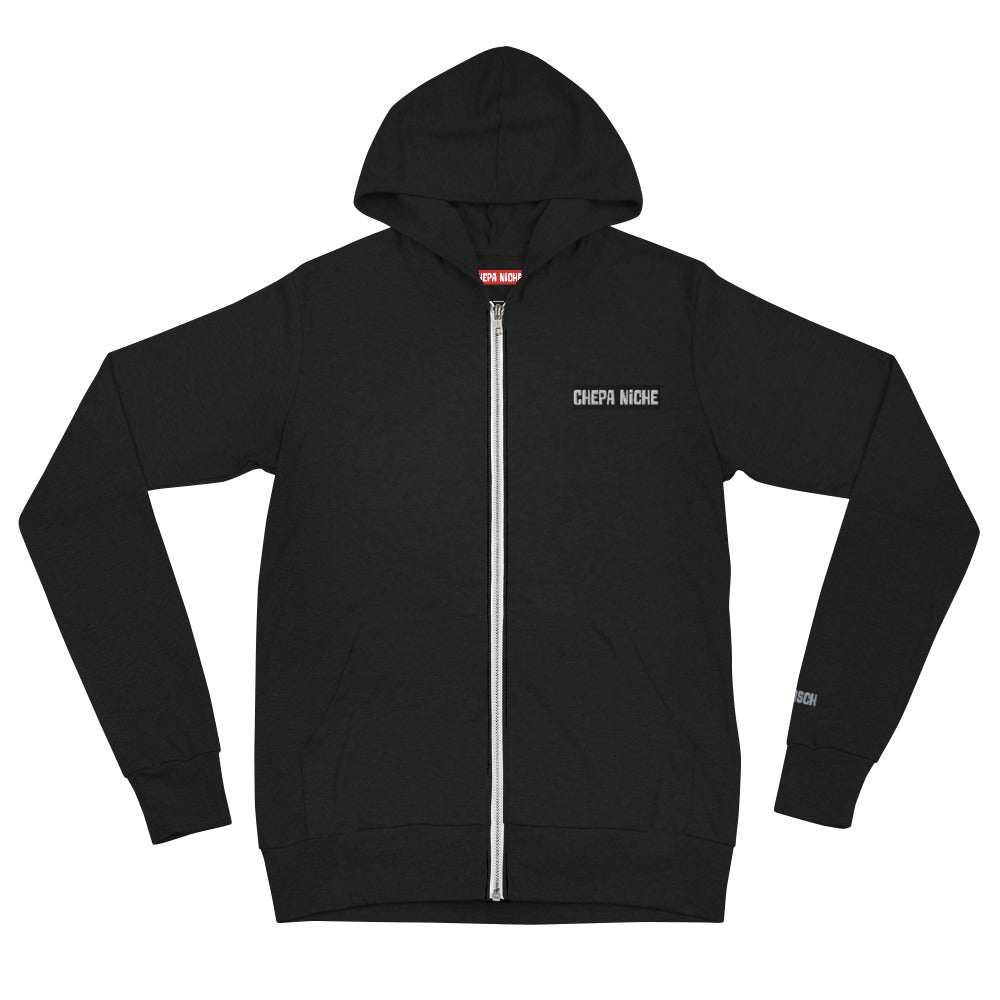 Niche Embroidered Zip Hoodie